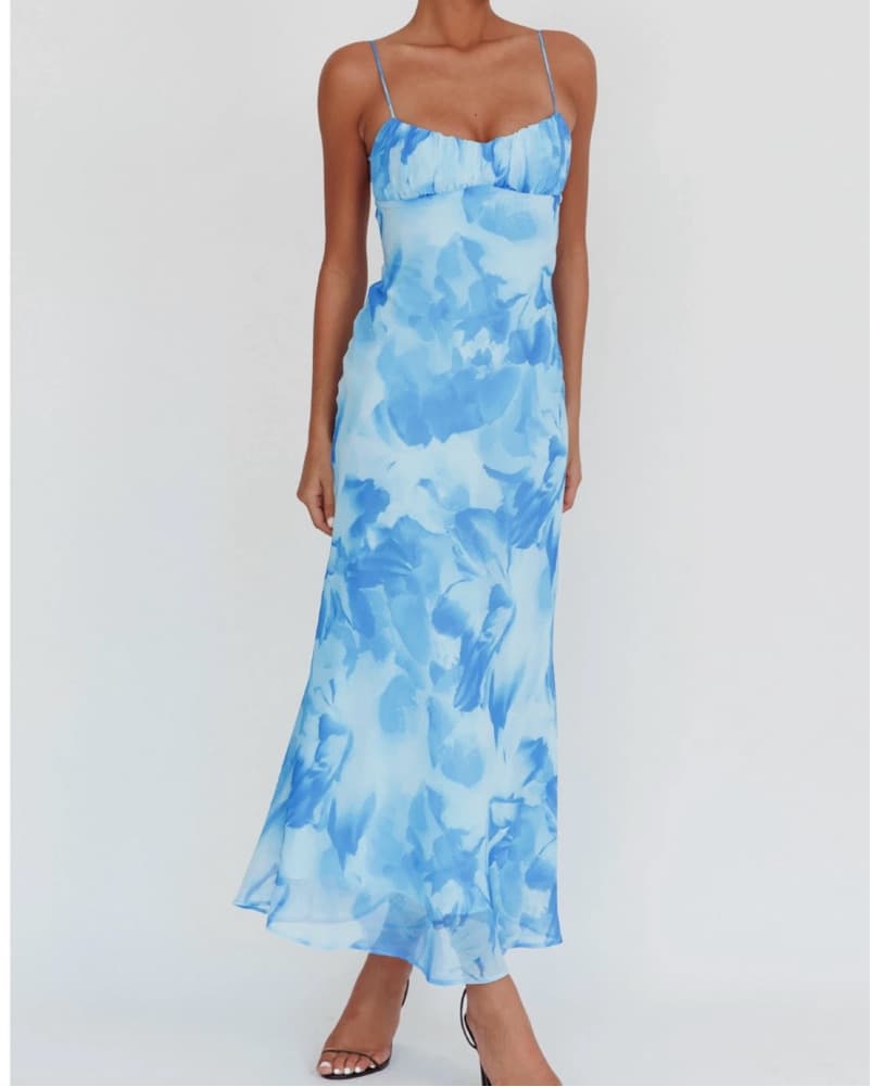 Blue Low Back Maxi dress - Image 1