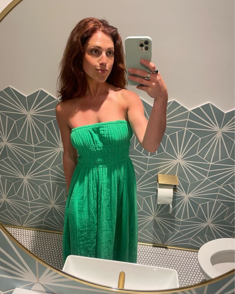 Anthropologie Green Strapless Maxi Dress - Image 3