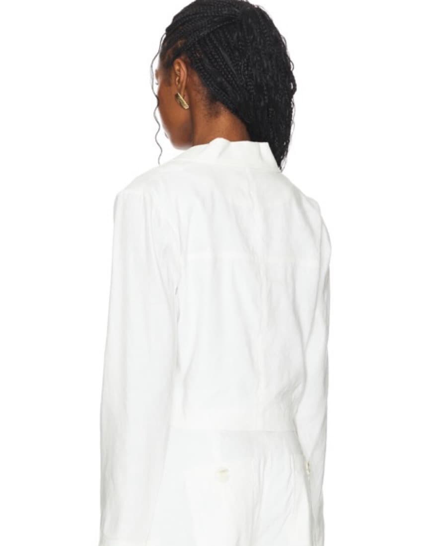 Leila Crop Blazer In White  - Image 3