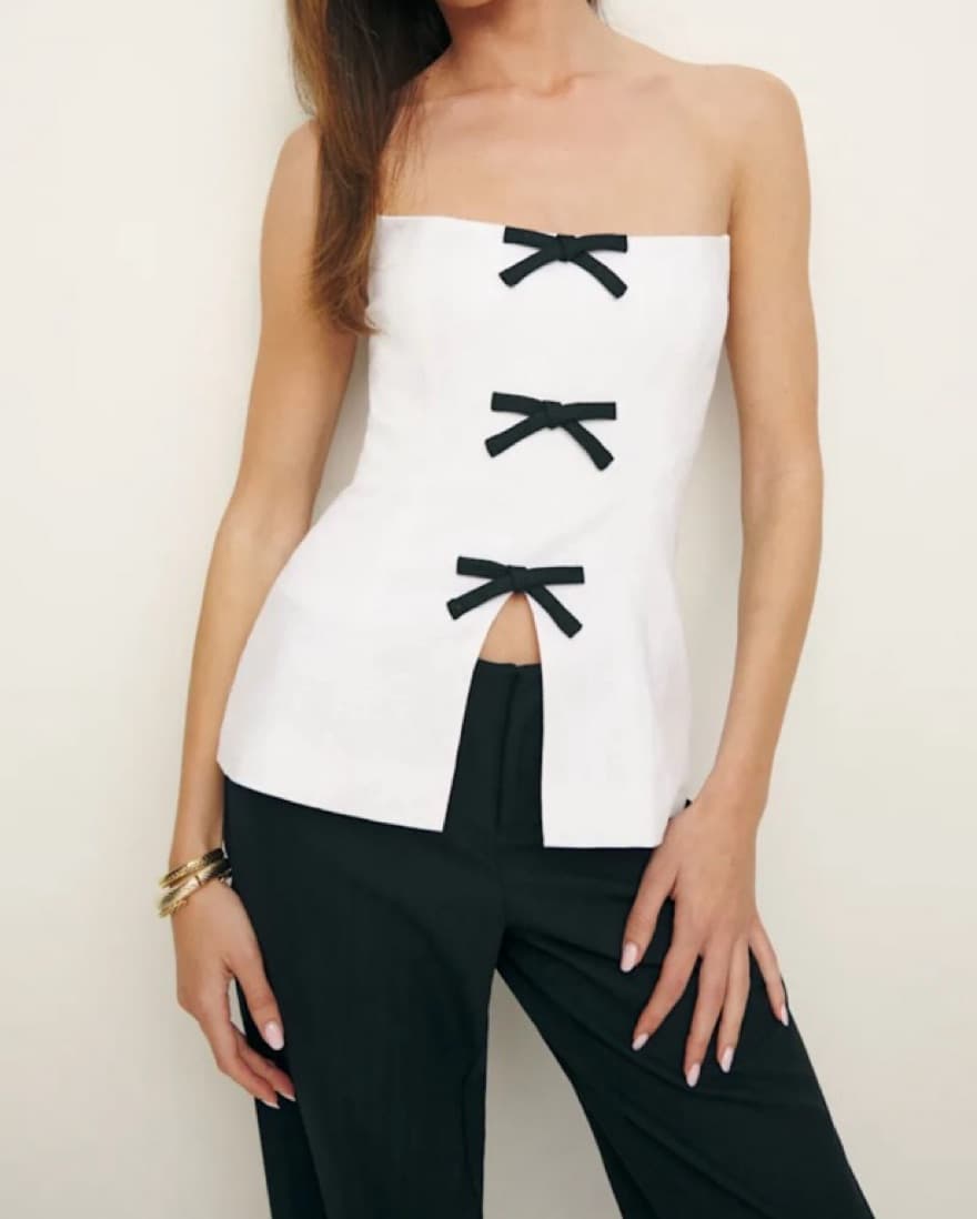 Reformation Bow Strapless Top - Image 2