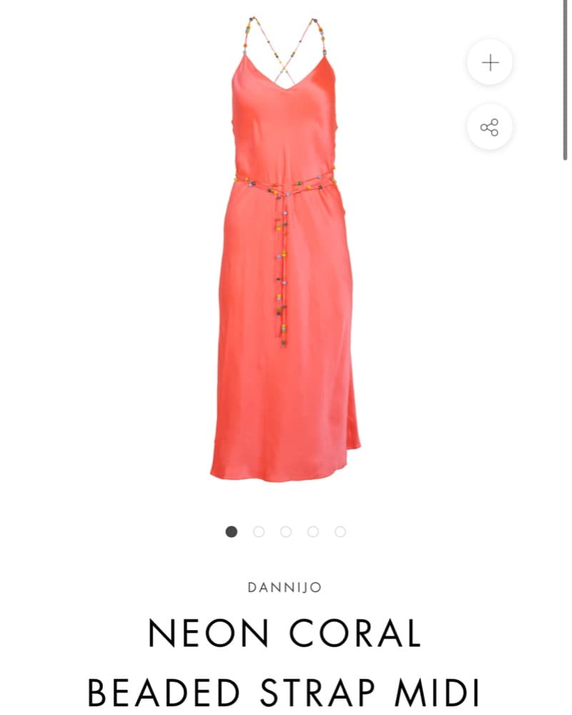 Dannijo Neon Coral Beaded Slip Dress - Image 4