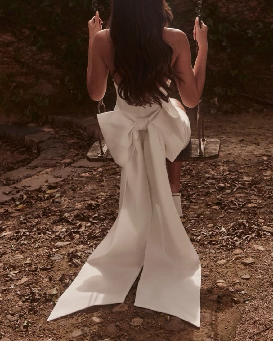 Meredith Strapless Bow Mini Dress - Whit - Image 5