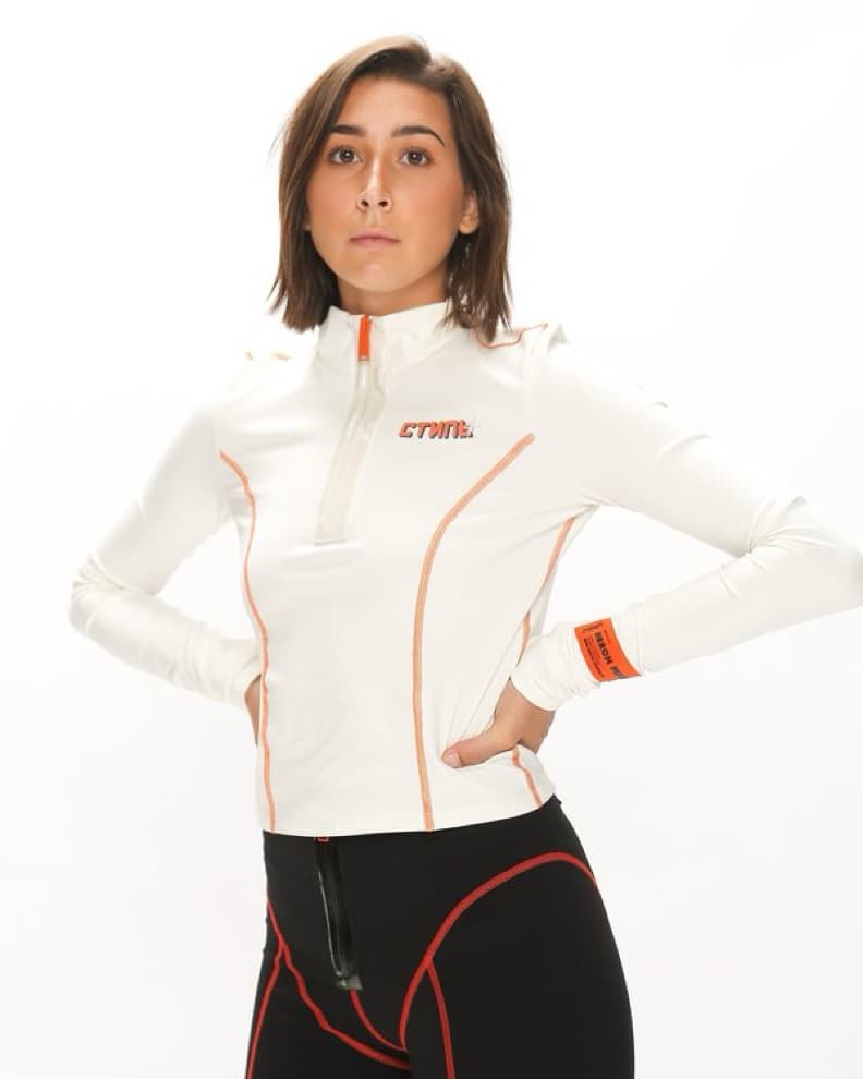 Heron Preston Half Zip White Top - Image 3