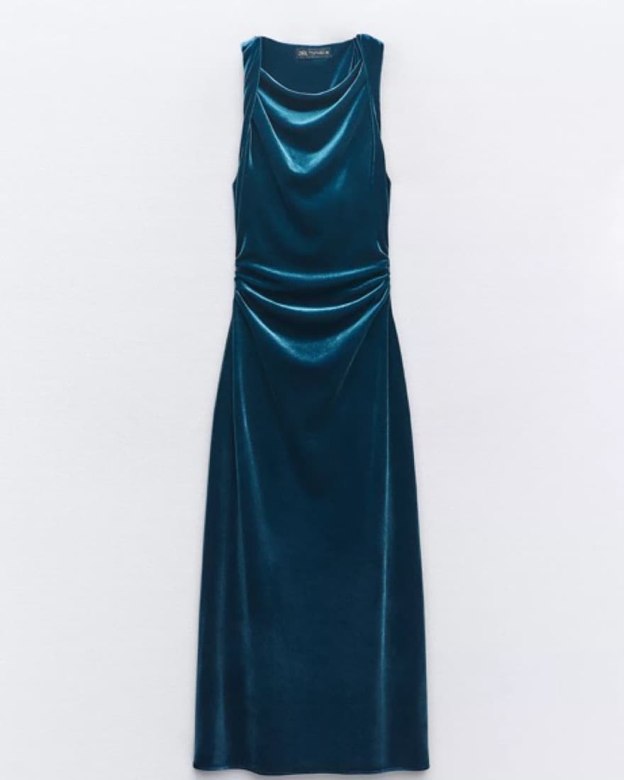 Blue Velvet Maxi Dress - Image 1