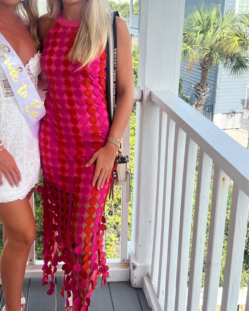 Fancy D Boutique Pink And Orange disco Dress - Image 3