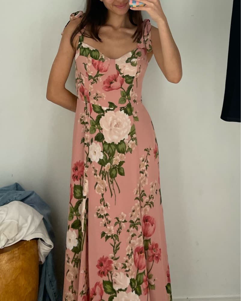 Elegant Floral Midi Dress - Image 2