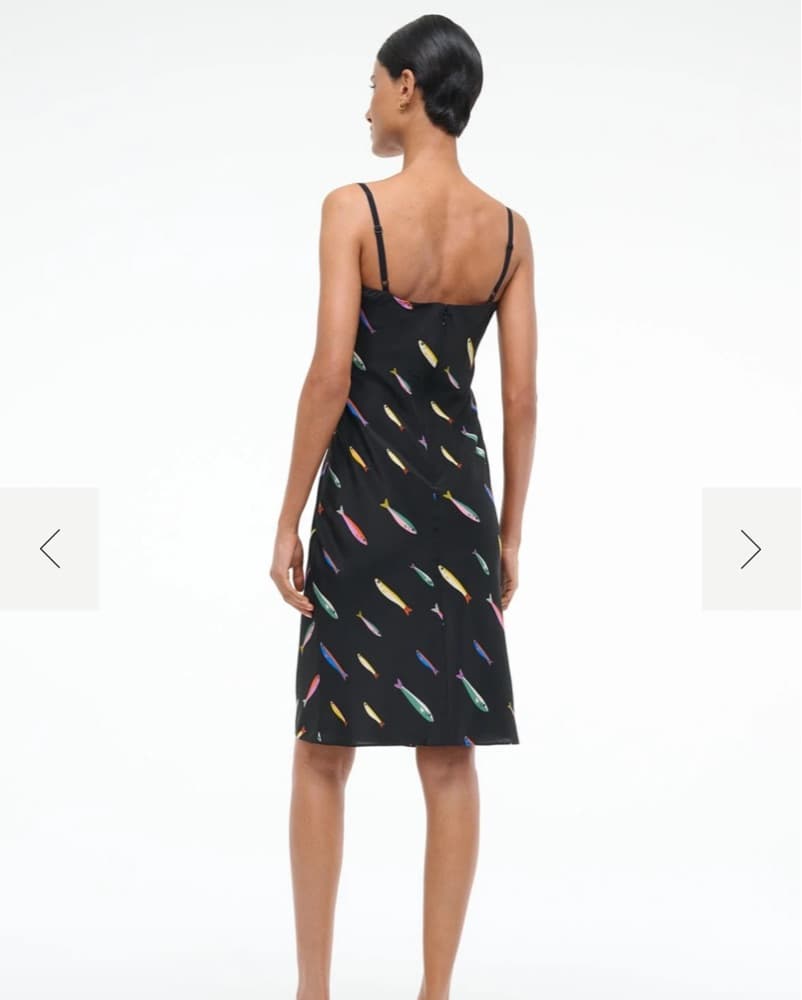 Staud Evangeline Silk Dress Pop Sardines - Image 2