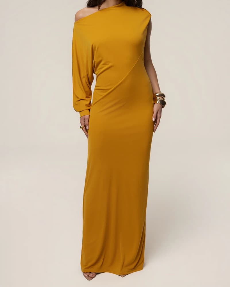 Chic One-Shoulder Maxi Dress - Image 1