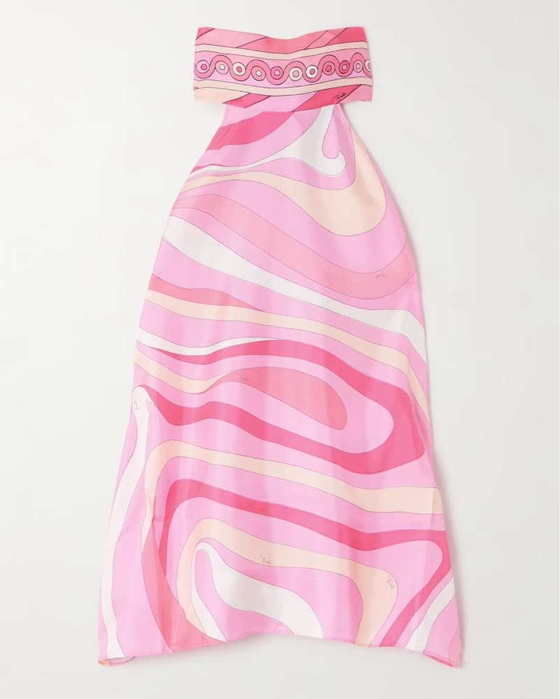 Pucci Open Back Silk Halter Top - Pink - Image 1