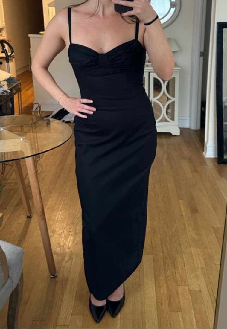Reformation Black Stormi Dress - Image 2