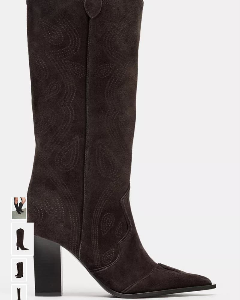 Chic Suede Cowboy Boots Brown  - Image 2