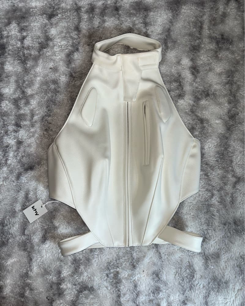 Khy FAUX LEATHER OPEN BACK TOP - Image 1