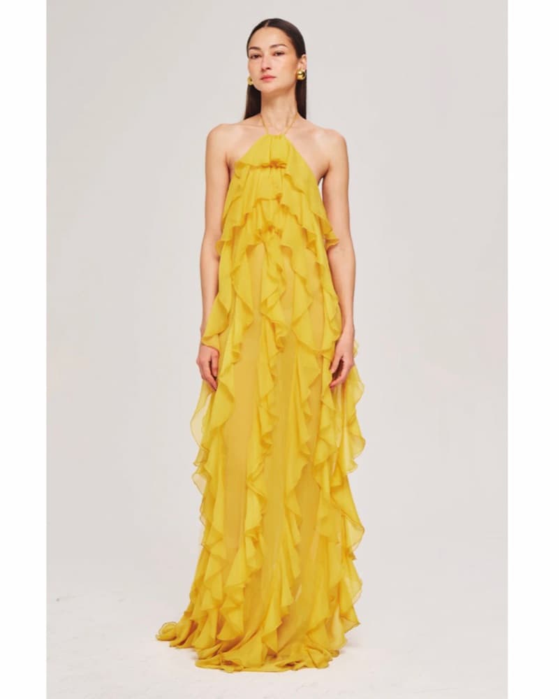 Ronny Kobo Liora Yellow Ruffle Dress - Image 1