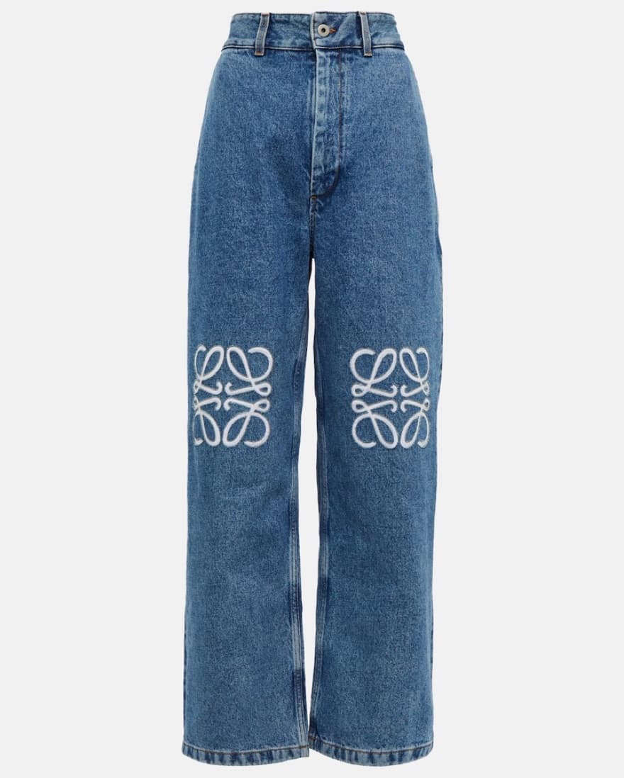 Loewe Anagram appliqued high rise jeans - Image 1