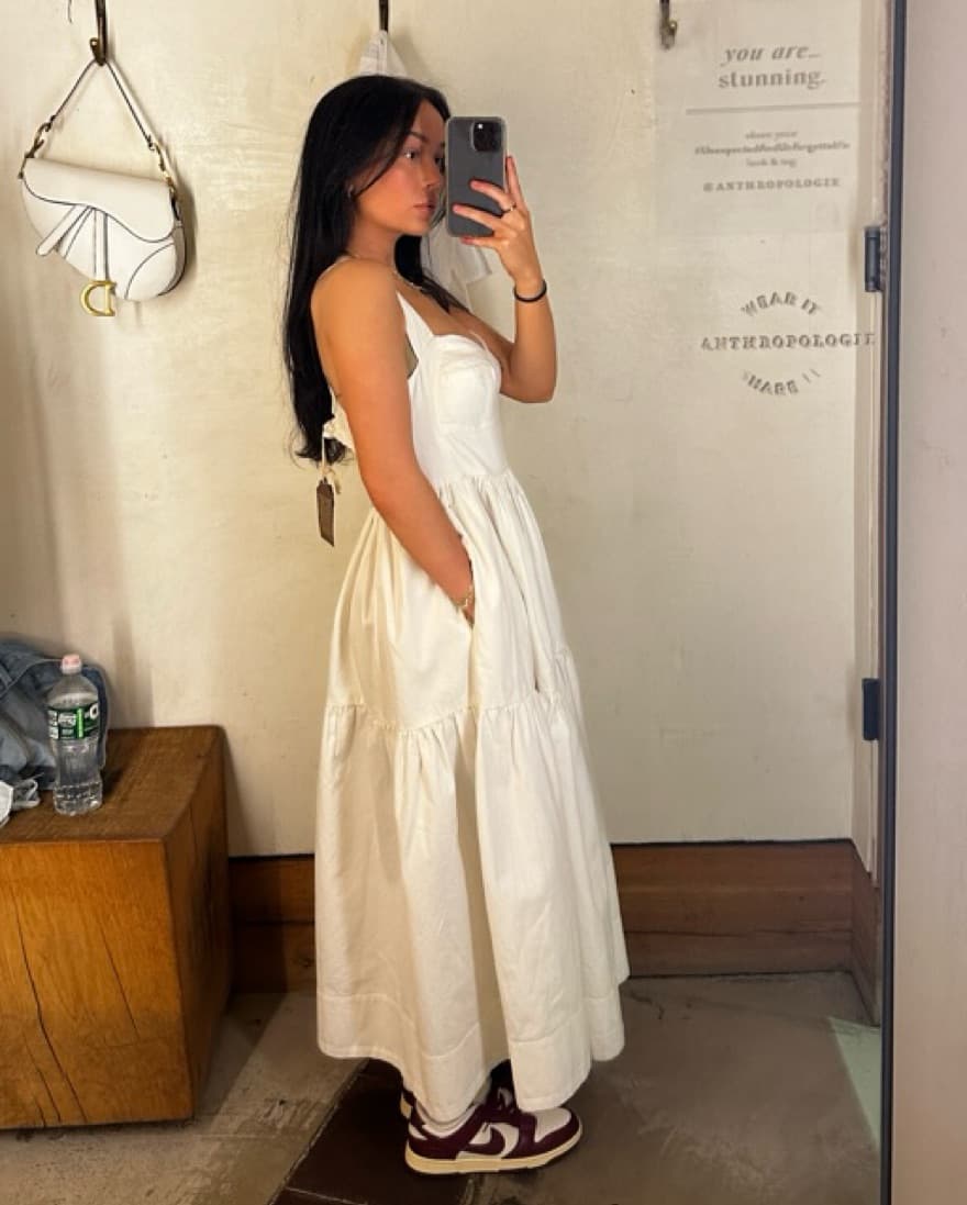Off White Anthropologie Denim Dress - Image 2
