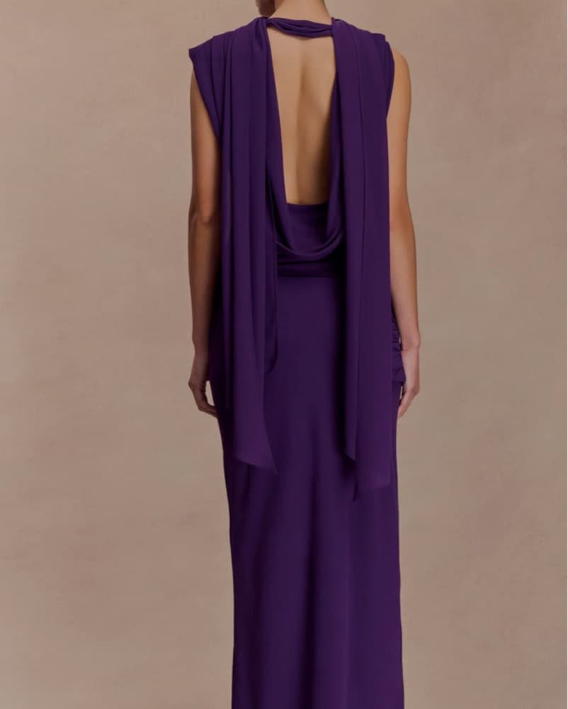 Meshki | Chiffon Draped Maxi Dress  - Image 3
