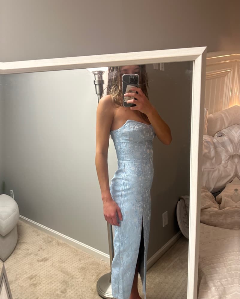 Ivy Dress In Blue | Amanda Uprichard  - Image 3