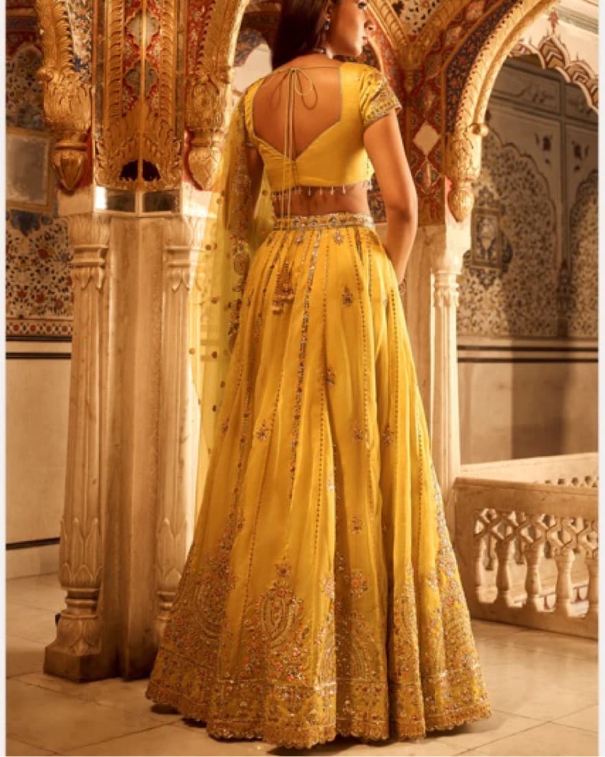 Yellow Embroidered Lehenga - Image 2