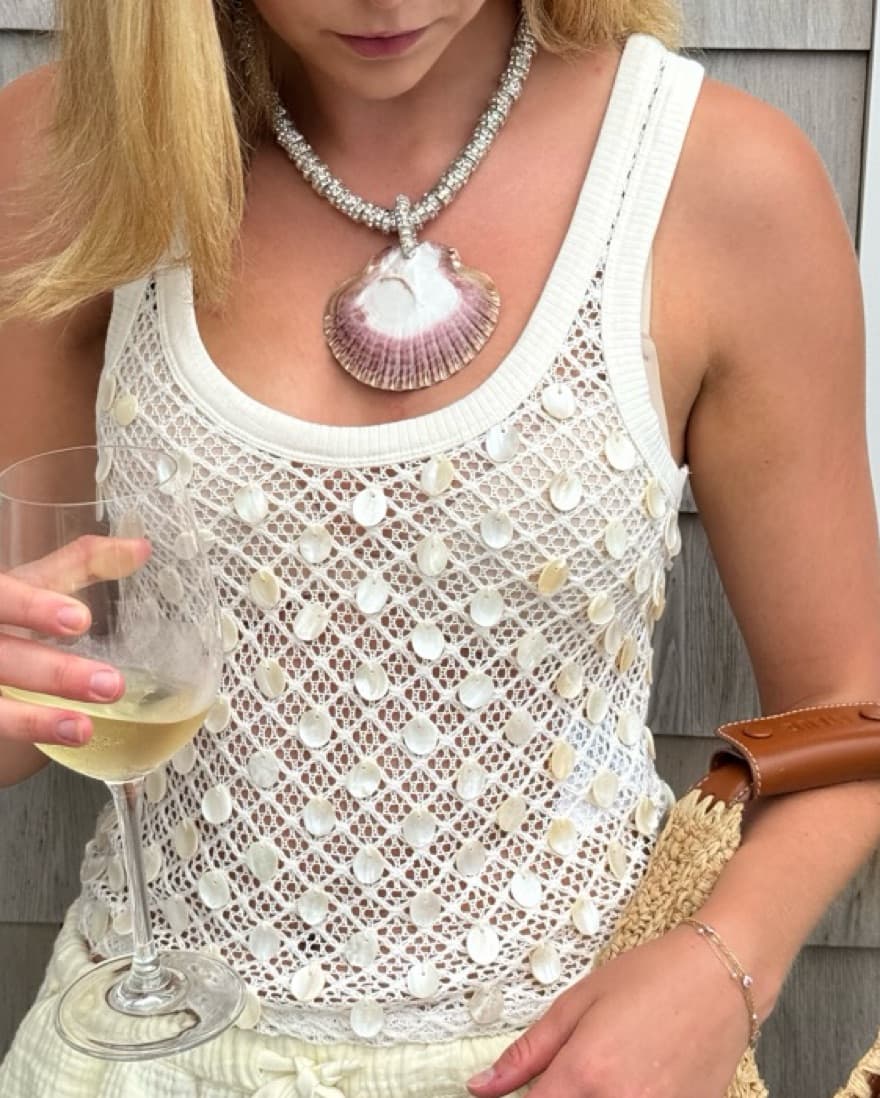 Islander Necklace In Shell & Silver - Image 1