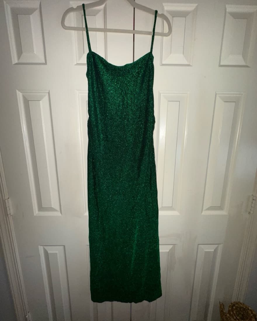 Reformation Breslin Emerald Sparkle Dres - Image 3