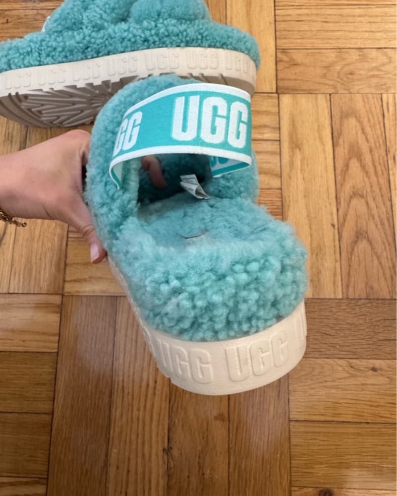 UGG Oh Fluffita Teal Green Slippers - Image 6