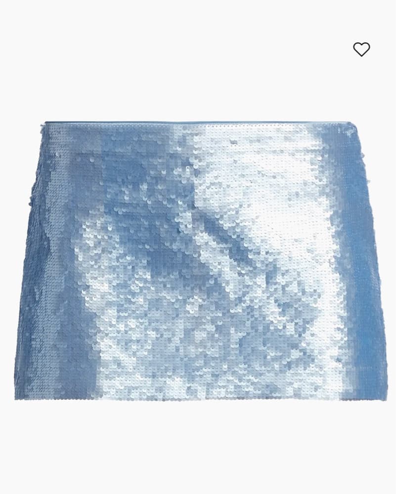 Guizio Matte Sequin Blue Mini Skirt - Image 2