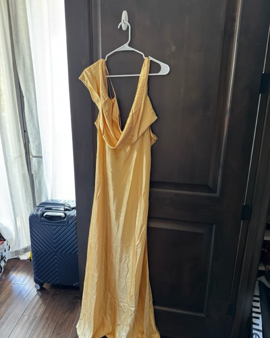 Rhonda Silk Dress Reformation Yellow - Image 2