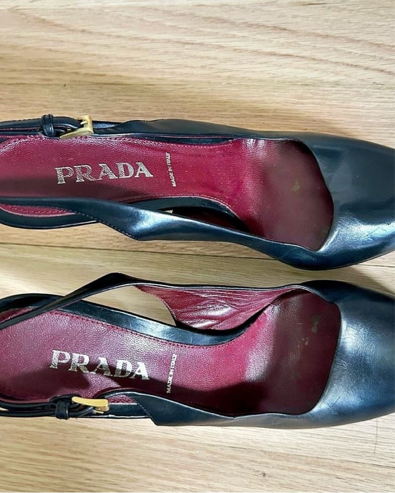 Prada Leather Slingback Pumps - Image 1
