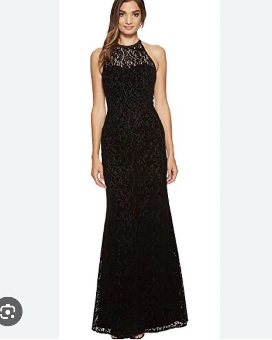 Nicole Miller Black Velvet Lace Gown - Image 1