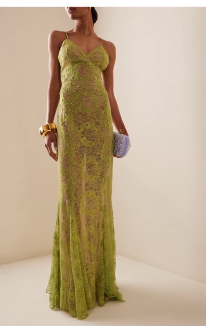 Beaded Green Maxi Dress - Image 2