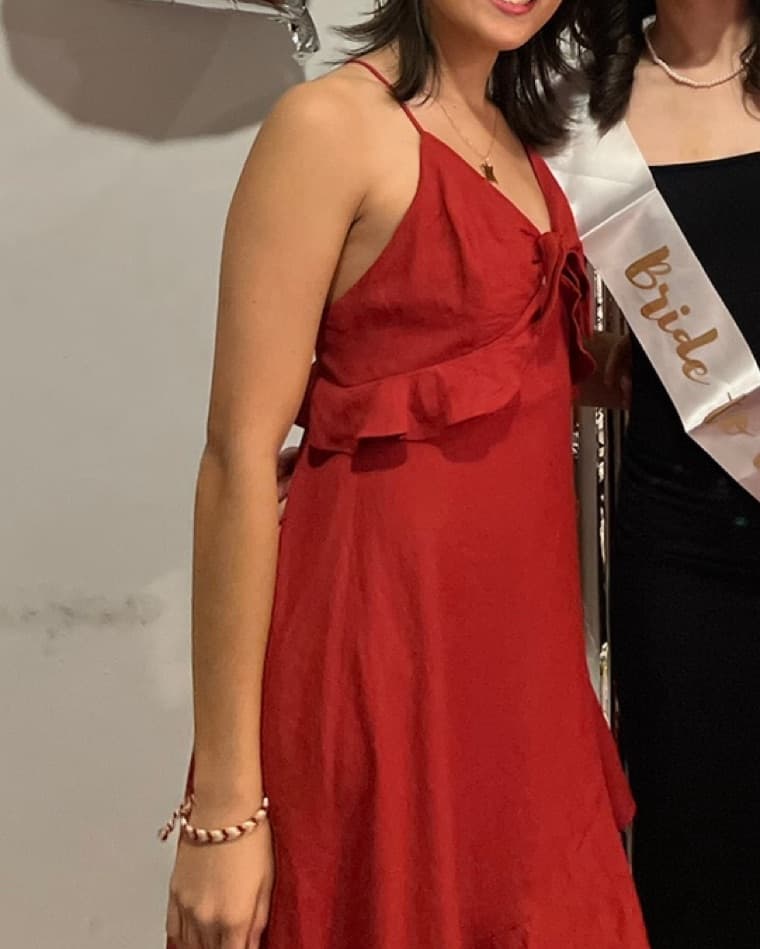 Isalis Red Ruffle Dress  - Image 3