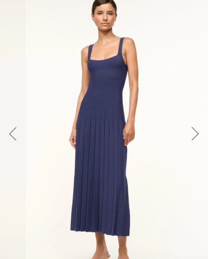 Staud Ellison Dress Navy - Image 1