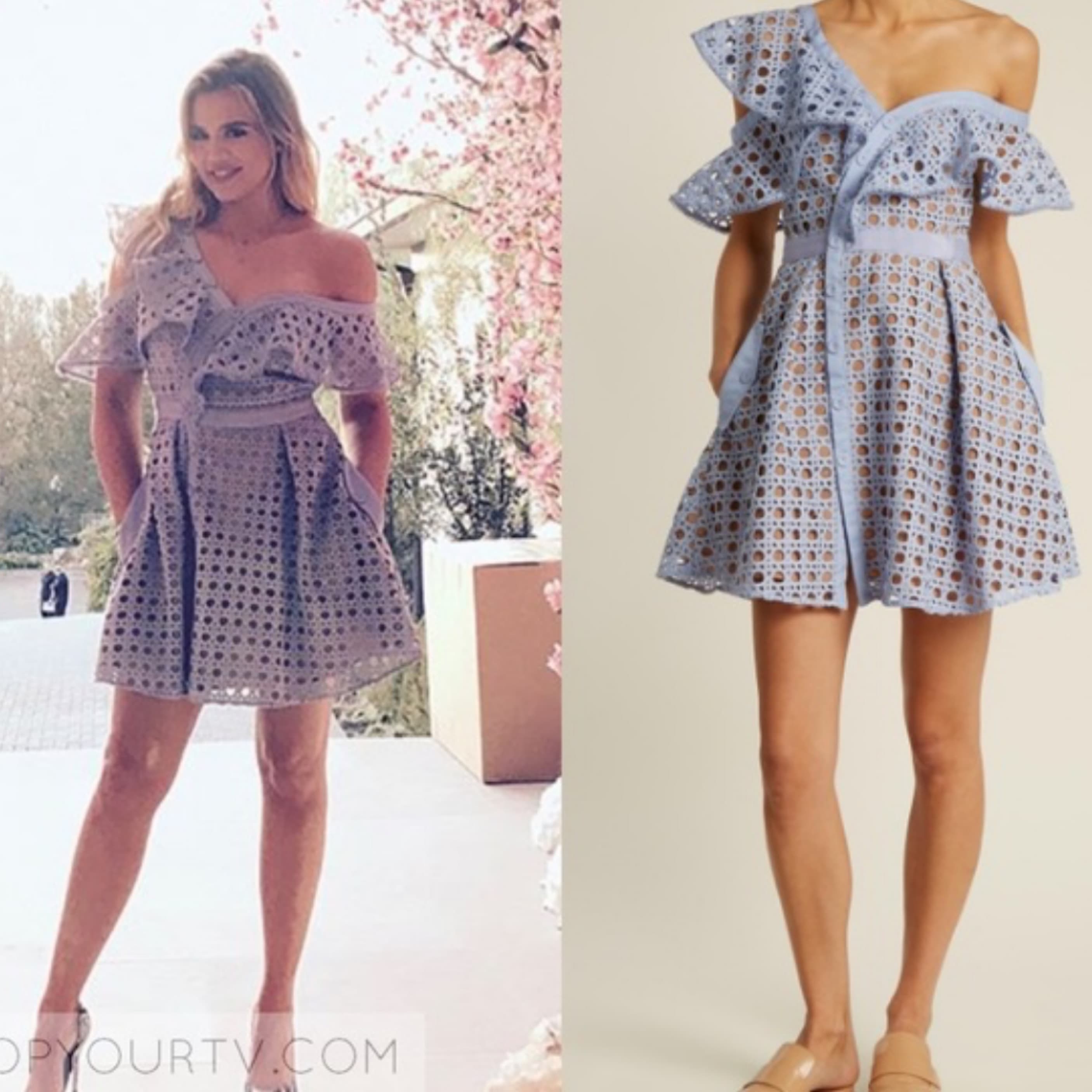Self-Portrait Guipre Frill Dress - Image 3