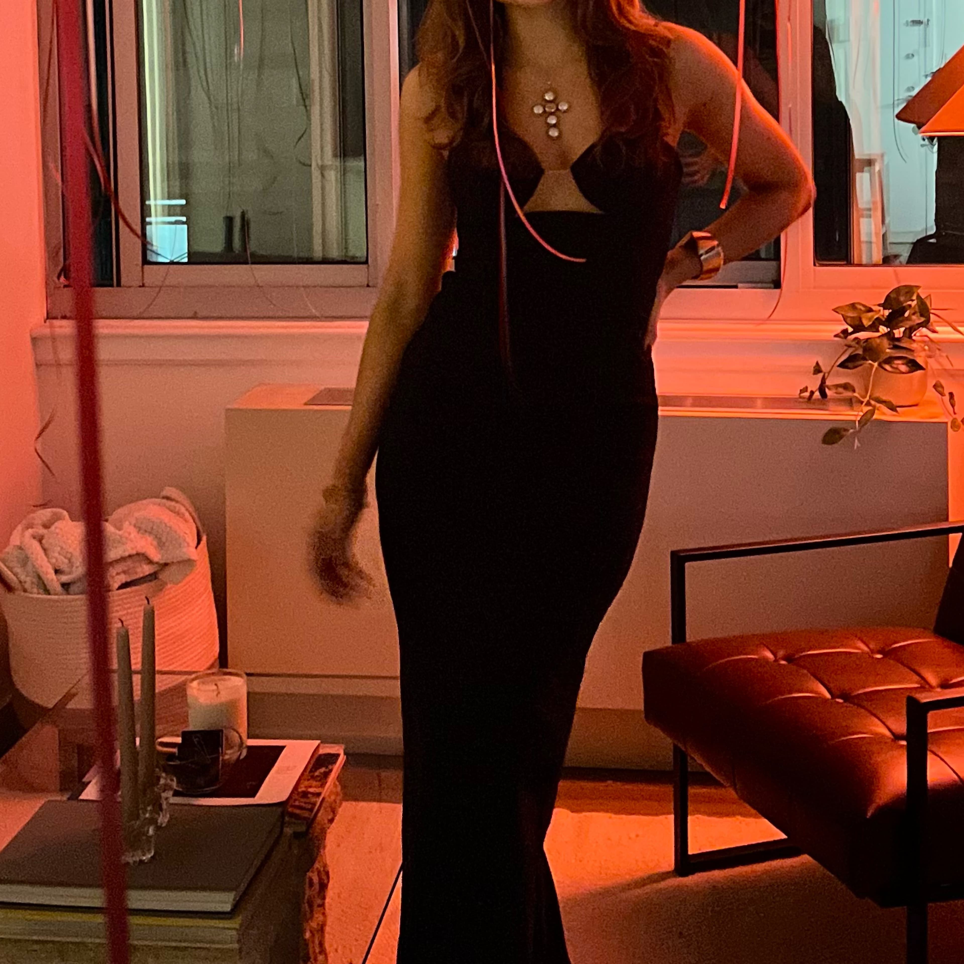 Long Black Revolve Dress - Image 2