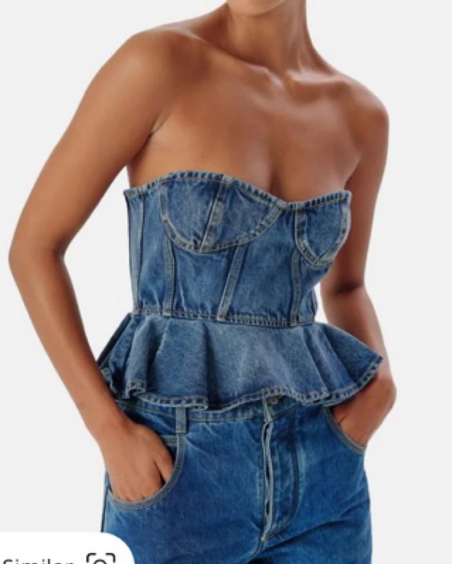 Ronny Kobo Denim Corset - Image 1