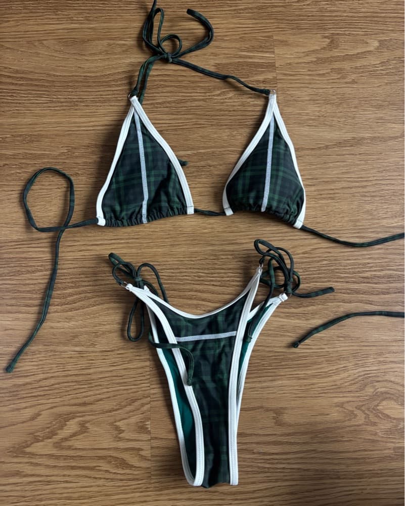 Temptation Vacation Green Check Bikini - Image 5