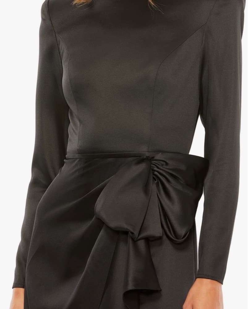 Mac Duggal Long Sleeve Bow Gown - Image 3