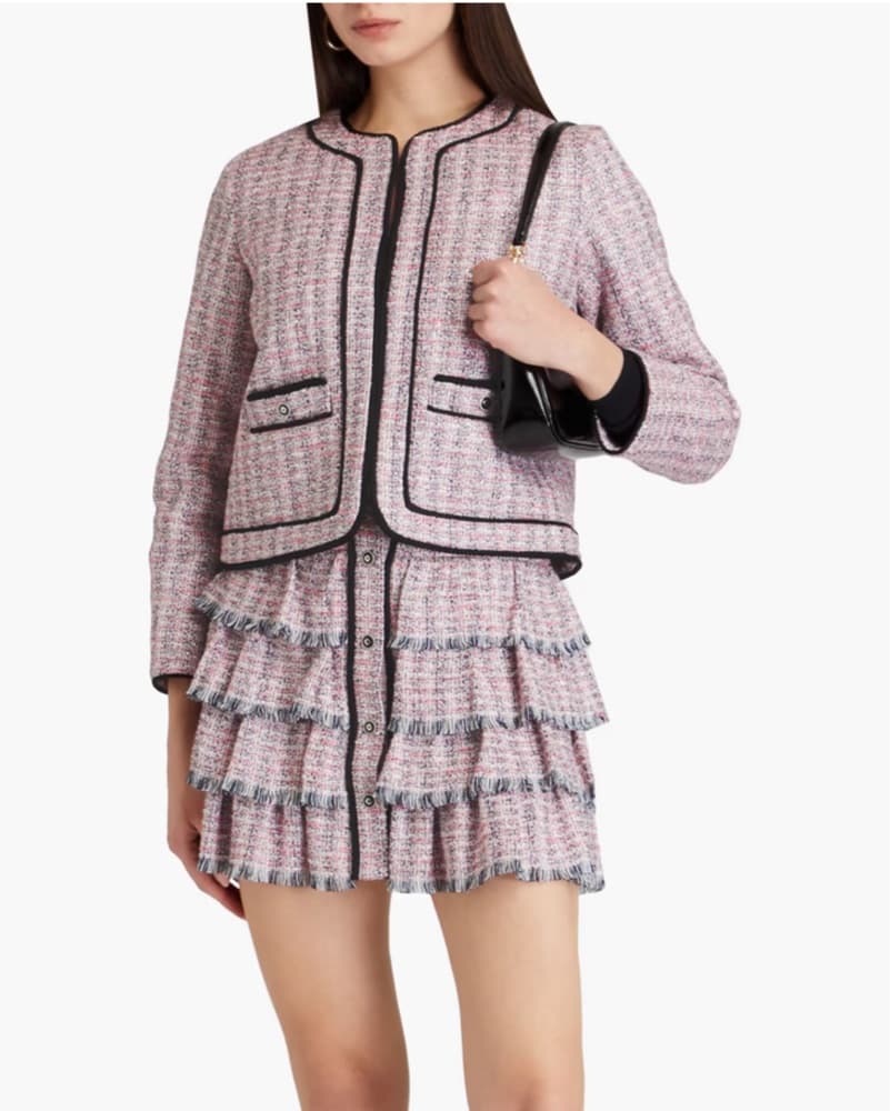 Chic Tweed Jacket with Skirt Set - Image 1