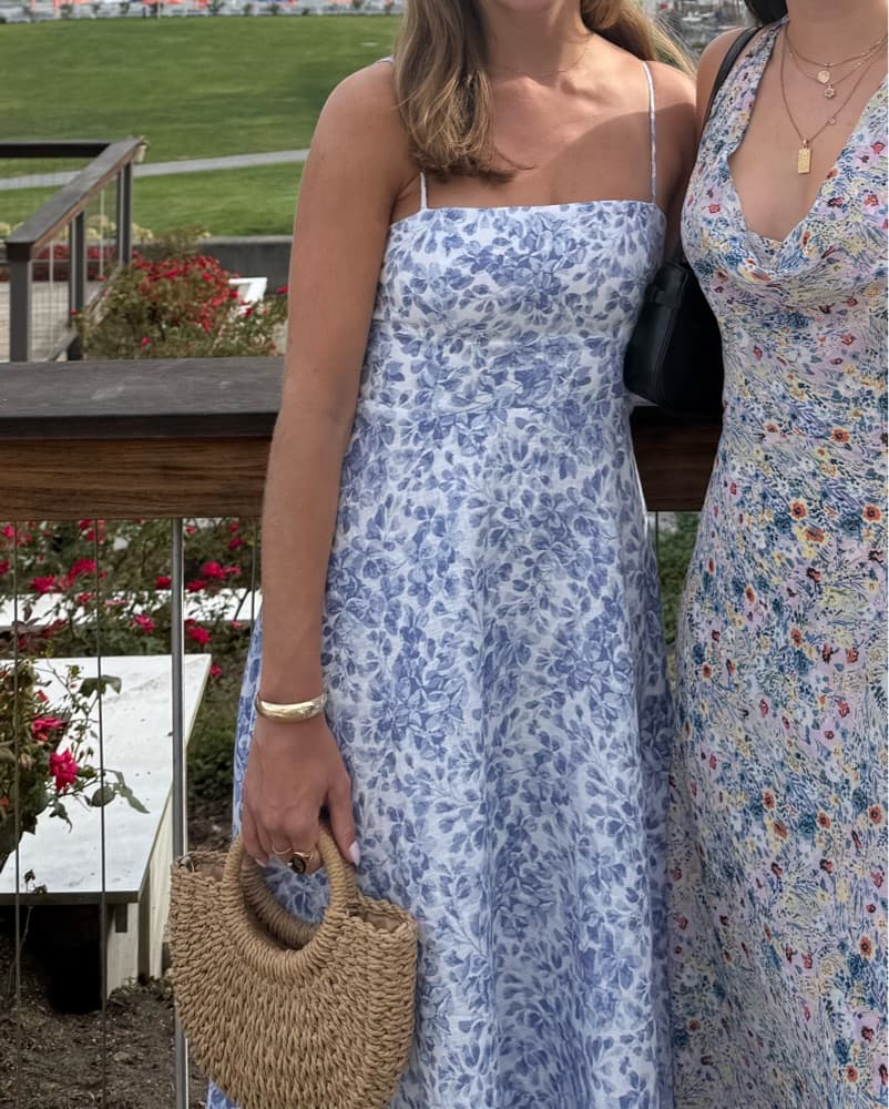 Reformation Blue Midi Dress - Image 3