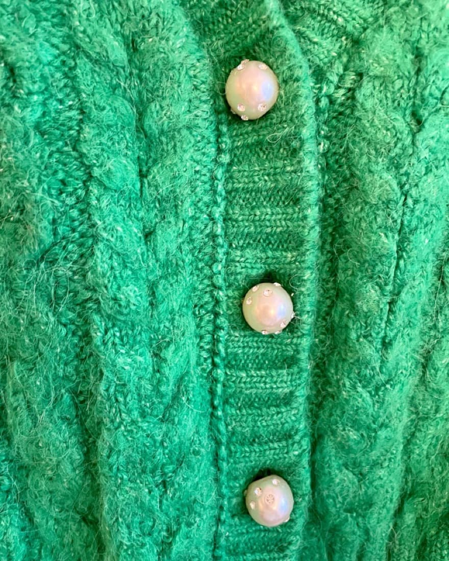 Zara Green Cable Knit Sweater - Image 4
