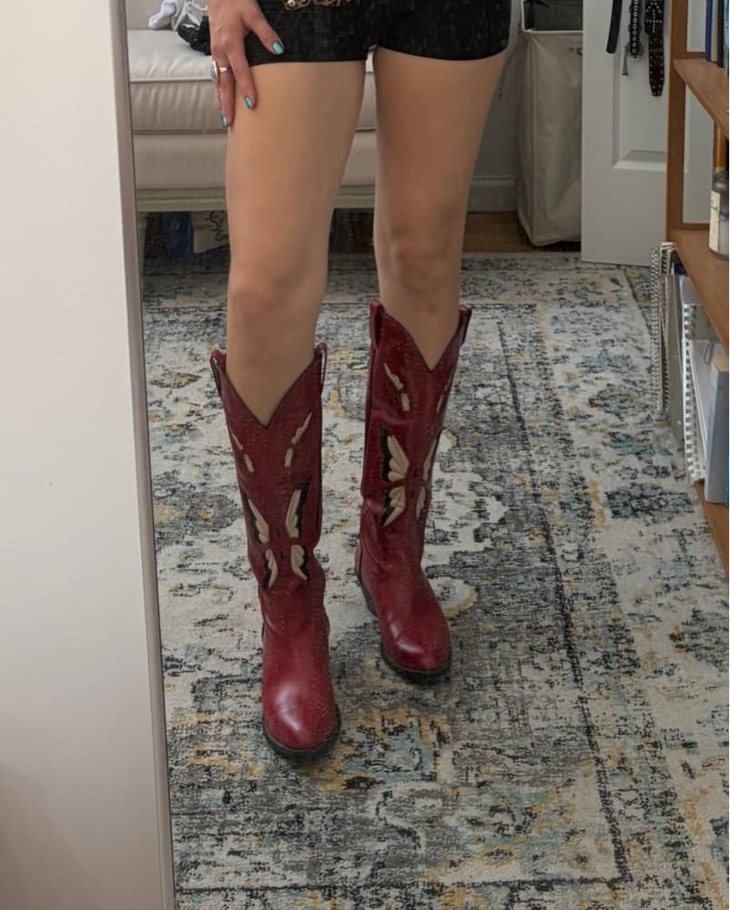 Red Butterfly Cowboy Boots - Image 3