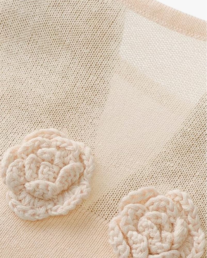 3D Floral Rosette Knit Sweater Dress - Image 5