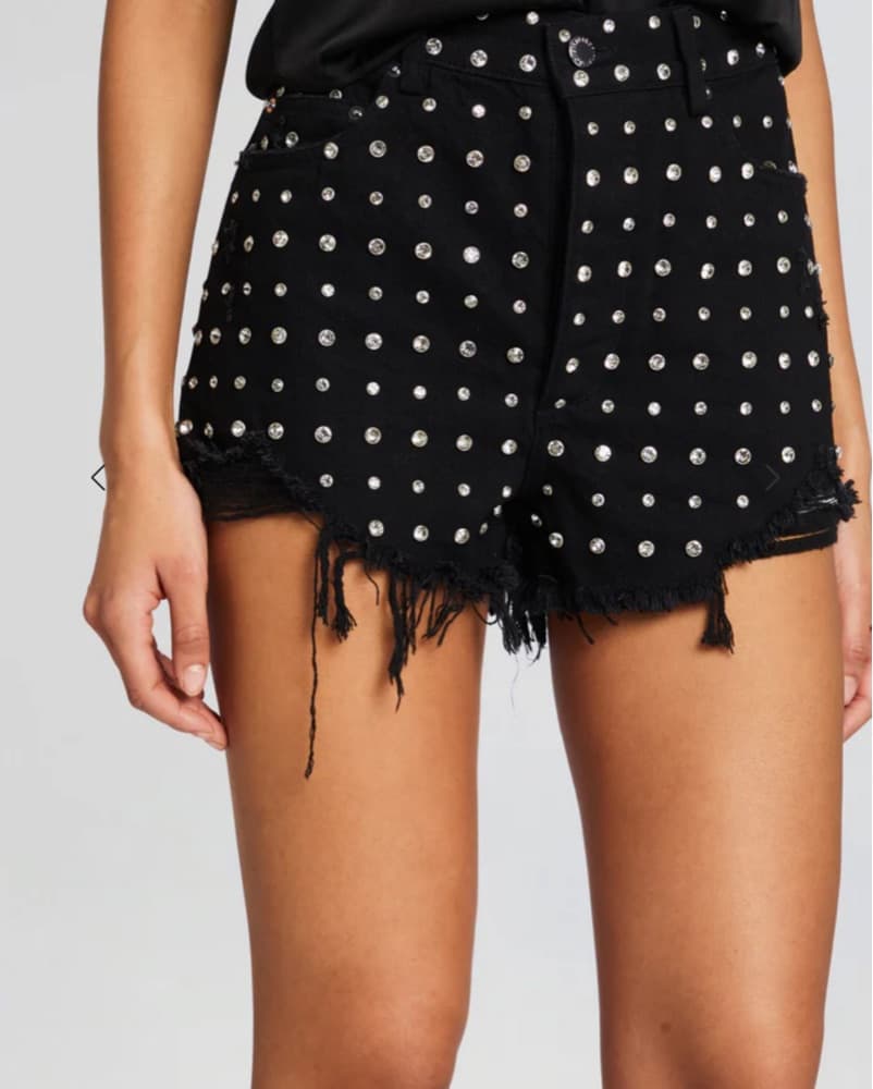RETROFETE ANGEL EMBELLISHED DENIM SHORT - Image 1
