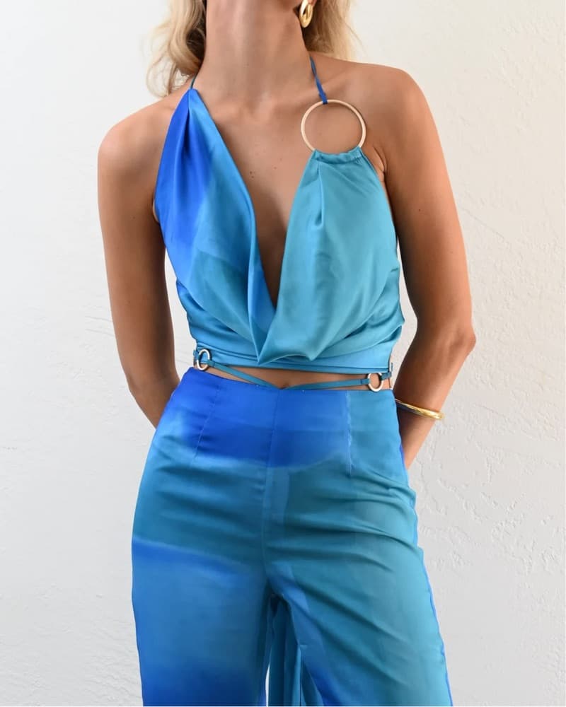 Yellow The Label Athena Ring Top - Image 4
