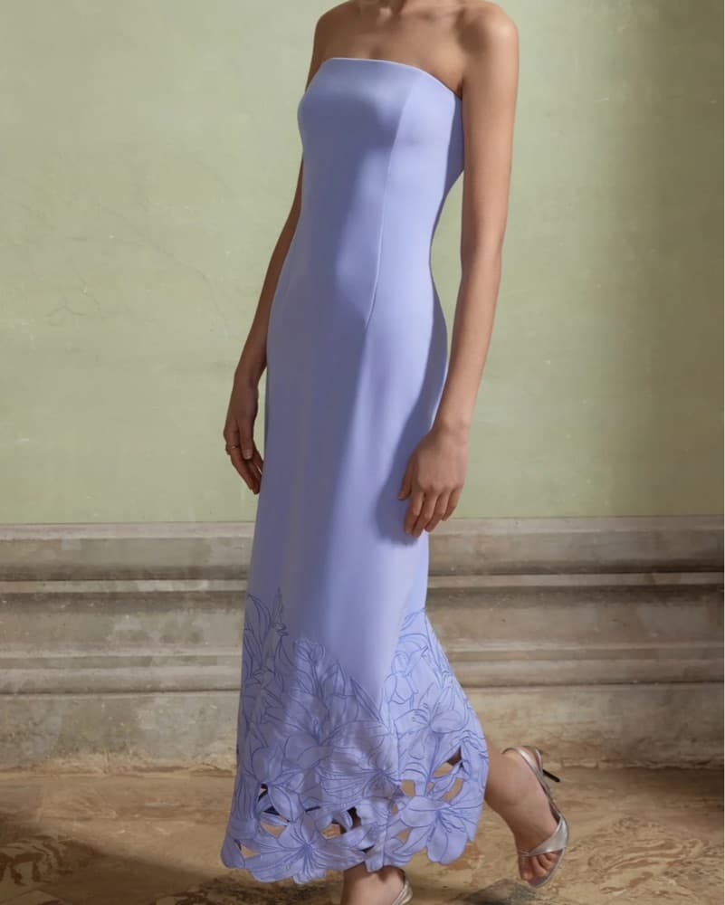 ClubLLondon Strapless Purple Maxi Dress - Image 2