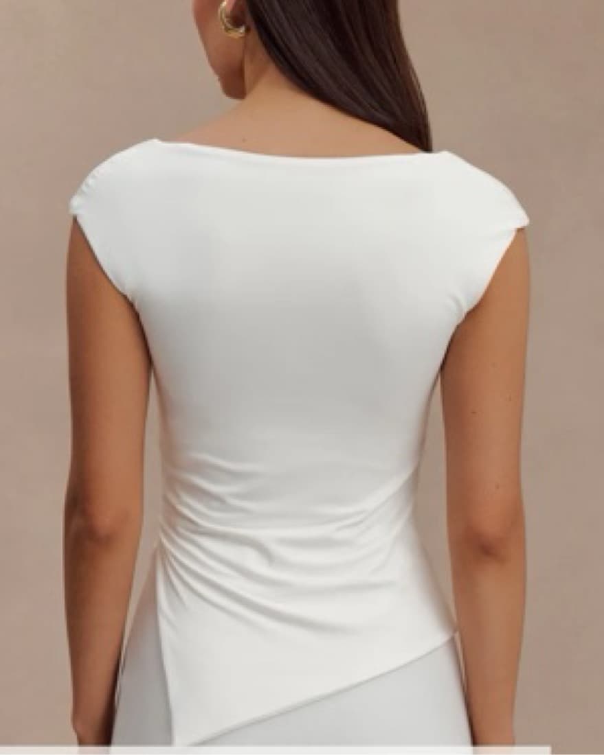 Meshki White asymetrical Top - Image 2