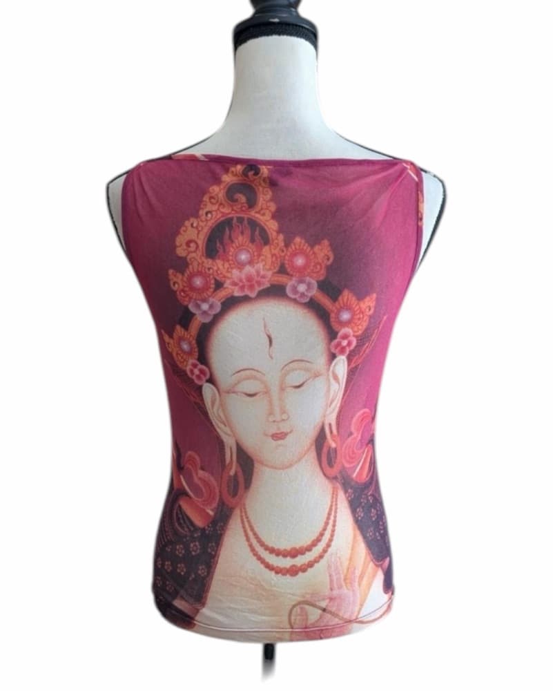 Vivienne Tam Buddha Graphic Mesh Top - Image 2