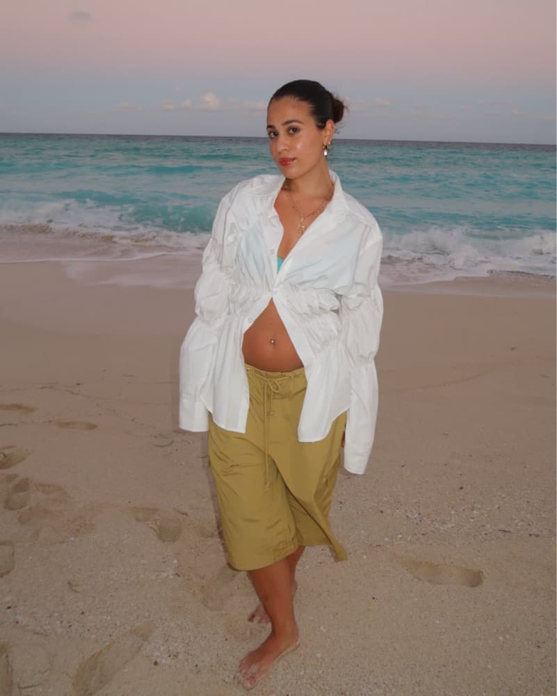 White Scrunched Button Up  - Image 1
