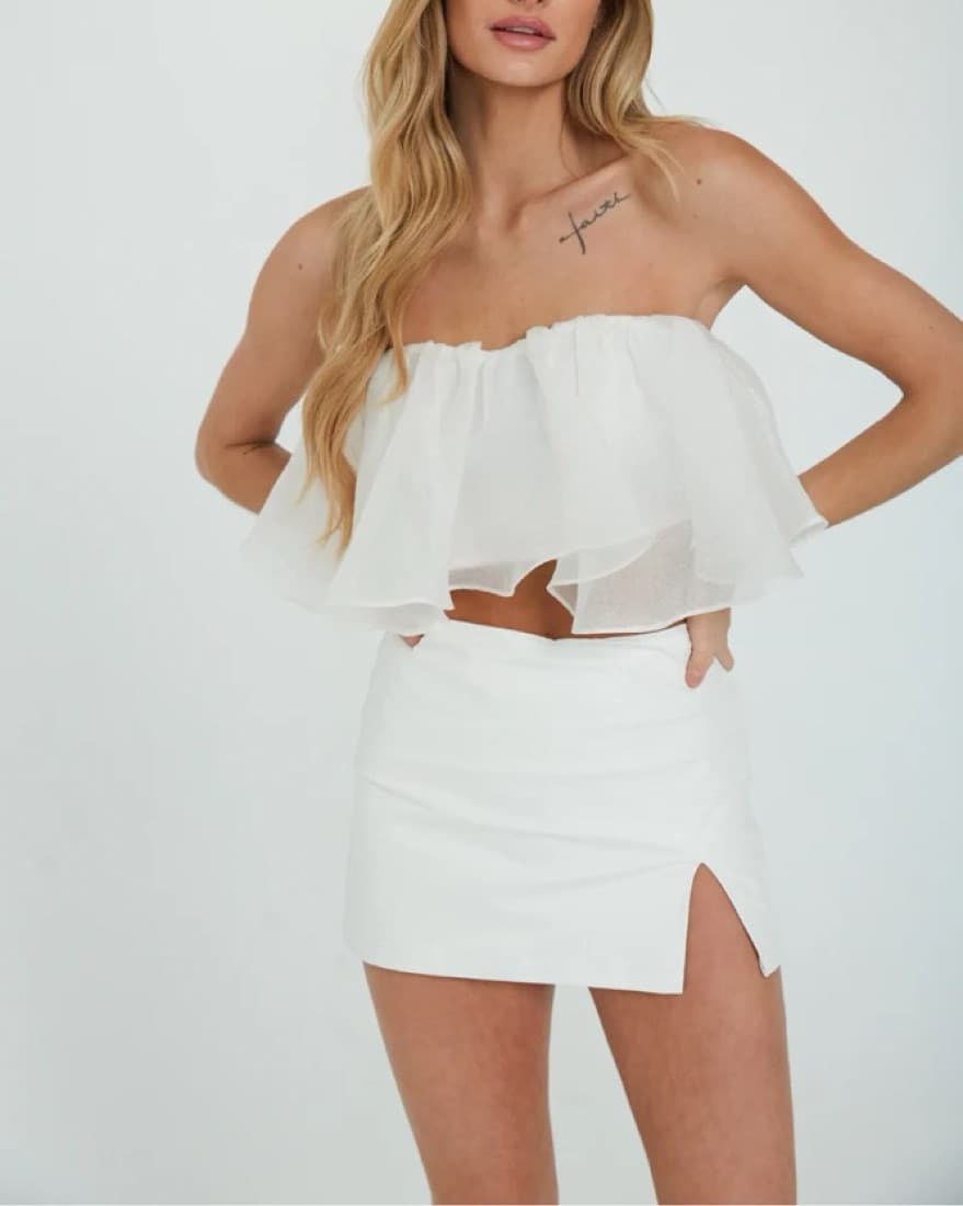Faux Leather Halter Top And Skort Set - Image 3