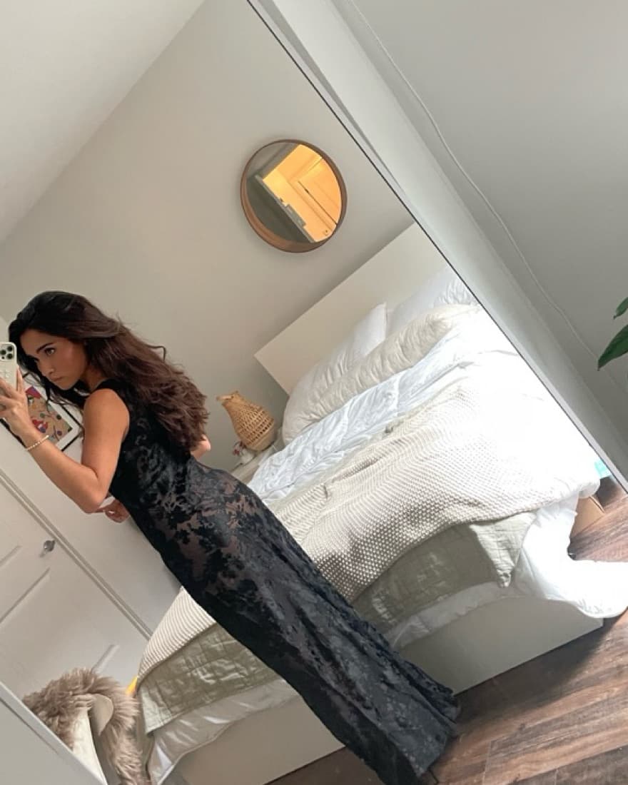 Rollas Black Sheer Lace Gown - Image 4